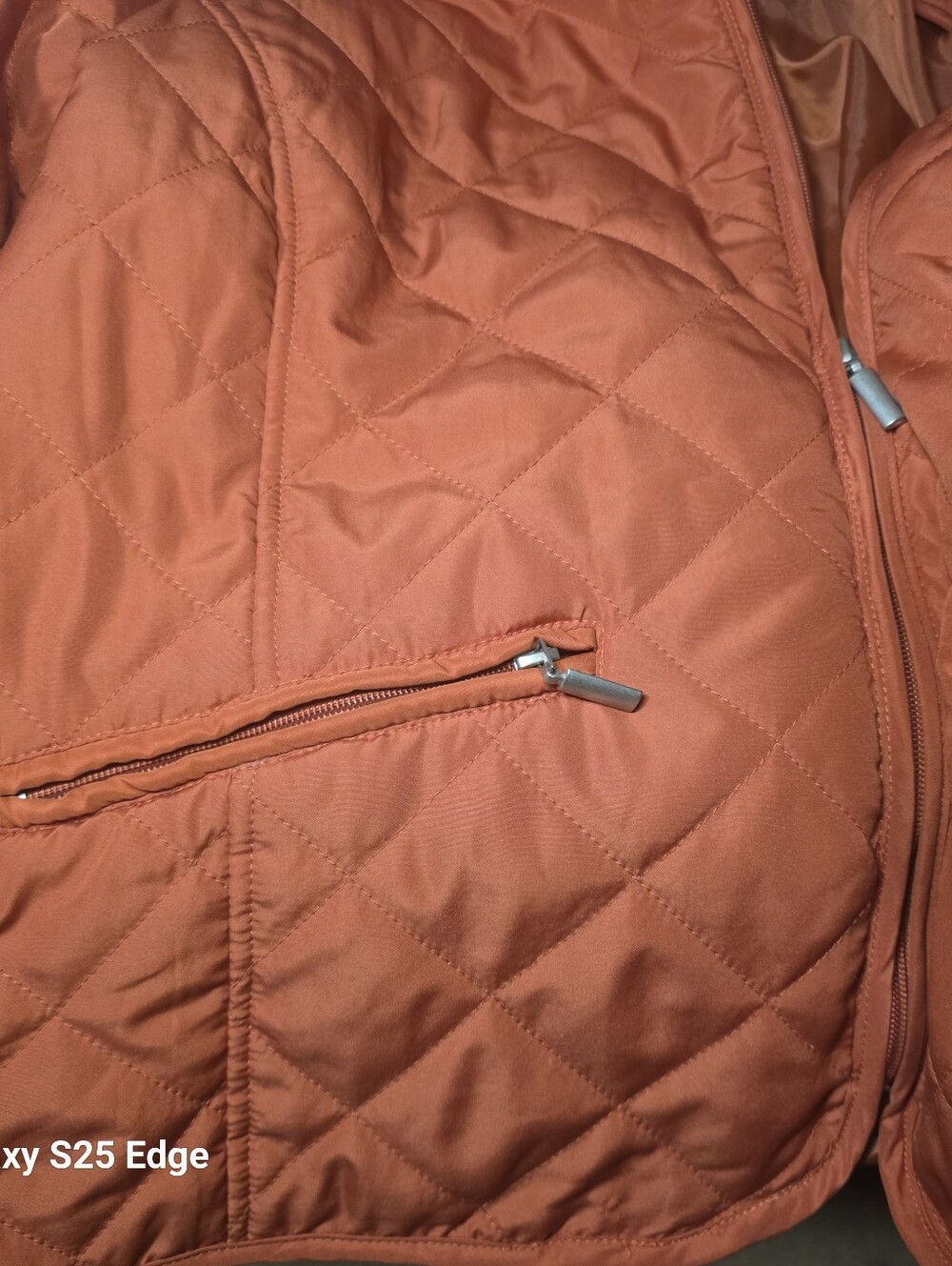 Jane Ashley Women’s Quilted Jacket Burnt Orange Rust Zip Front Casual sz XL